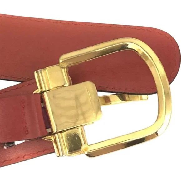 632146BS (S1) Celine Belt Macadam Red Leather - Picture 6 of 9